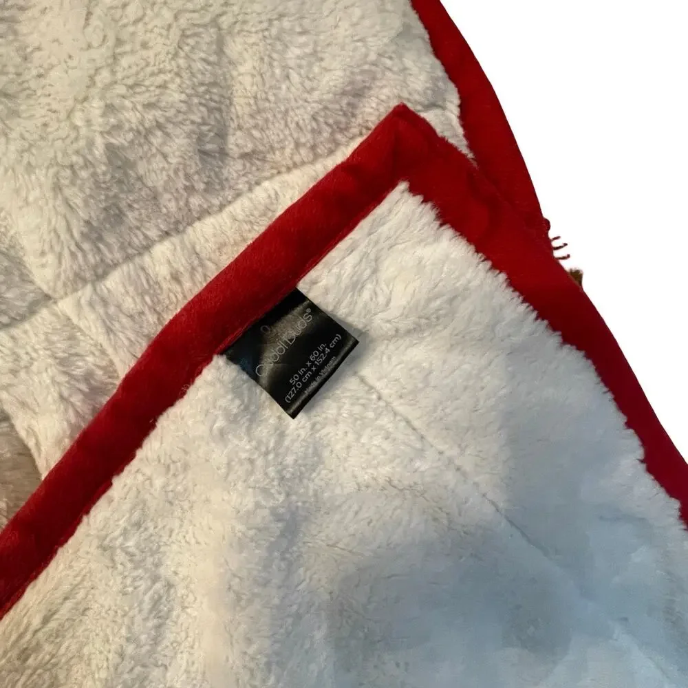Cuddl Duds Cozy Soft Throw Blanket Winter Christmas Dogs Puppies 50x60 Sherpa